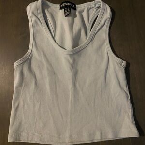 Essentials Women's Sky Blue Ribbed Tank Top